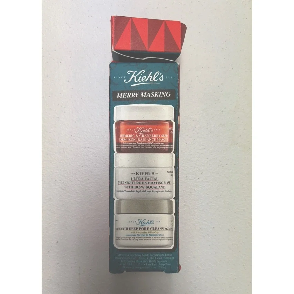 Kiehl's 3pc Mask Set Turmeric Cranbery, Rare Earth & Ultra Facial Overnight NIB